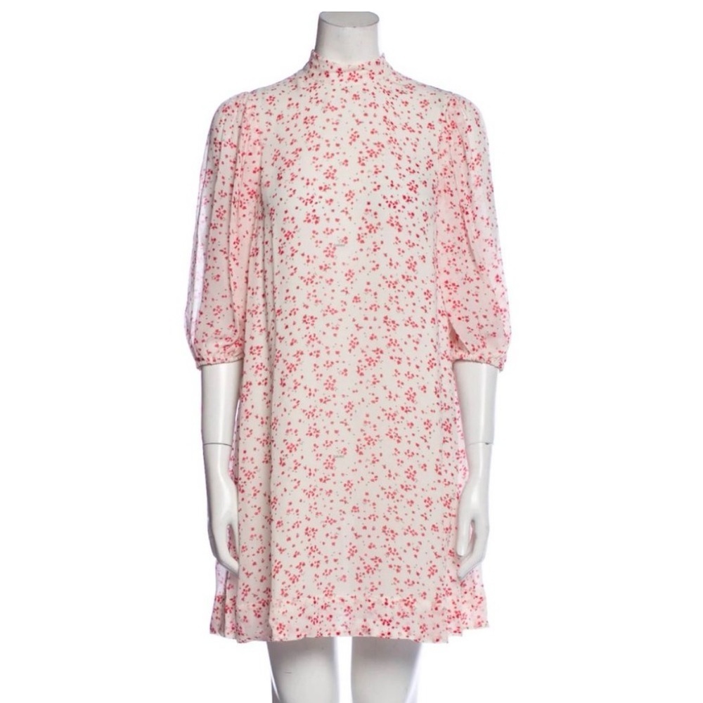GANNI Printed Georgette Mini Dress. Size XS (34) - Picture 2 of 12